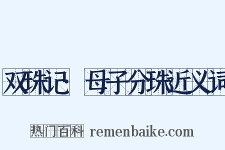 双珠记·母子分珠近义词是什么意思的图片